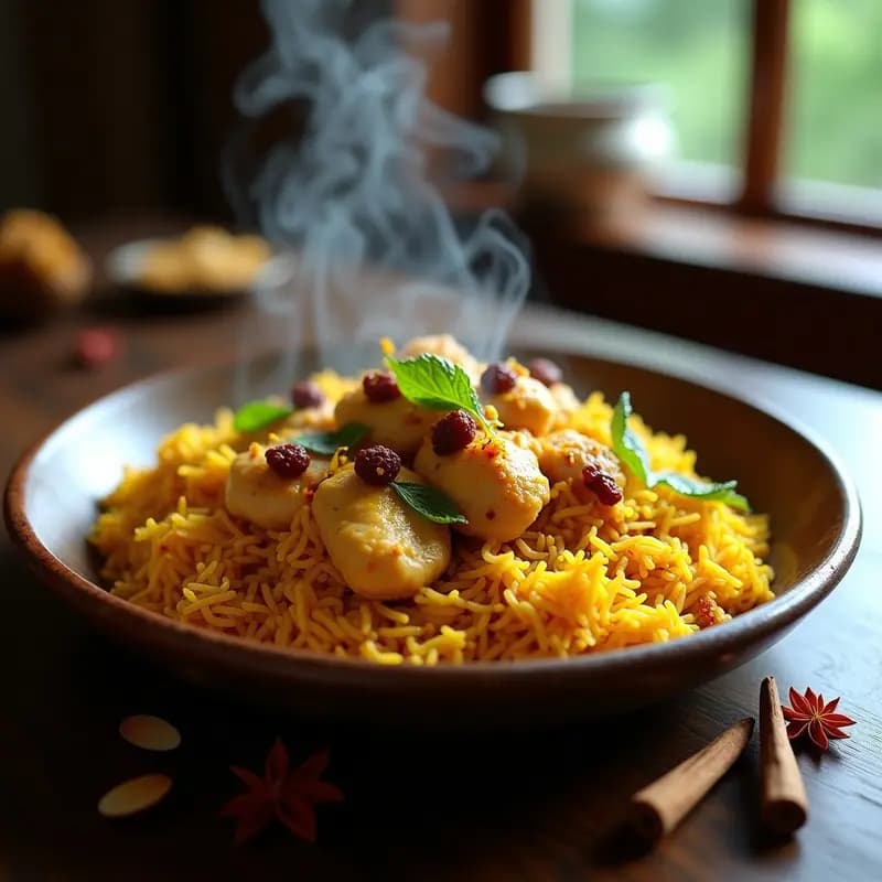 Biryani de Pollo y Azafrán: Receta Pakistaní en Olla Exprés con Toque Aromático