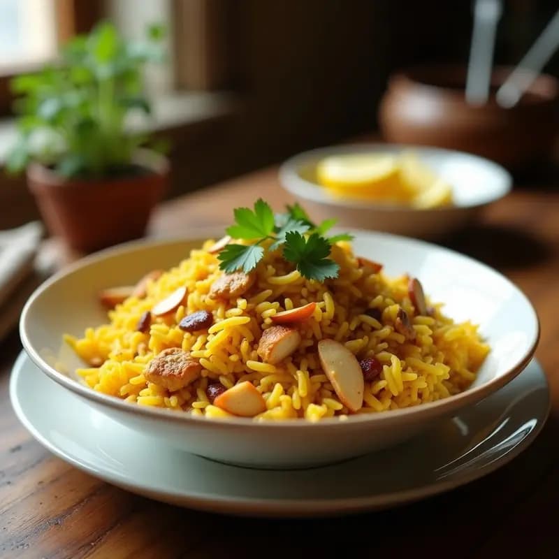Biryani de Pollo y Azafrán: Receta Pakistán en Olla Rápida con Arroz Basmati Especiado