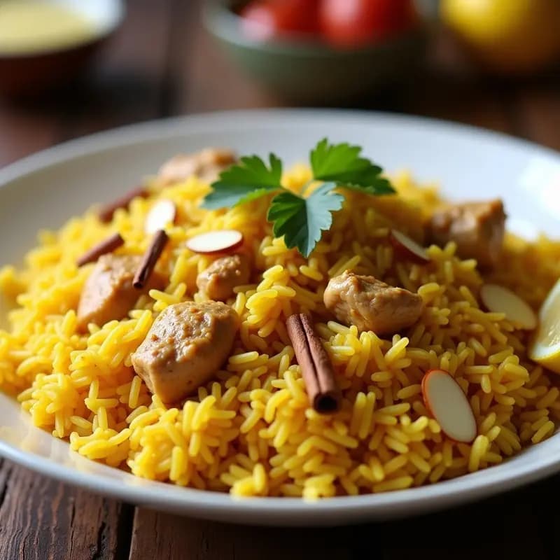 Biryani de Pollo y Azafrán: Receta India en Olla Rápida con Toque de Cardamomo