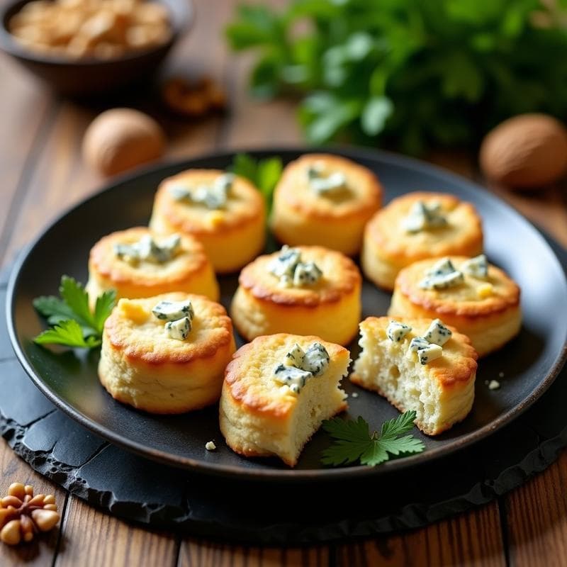 Biscochos de Queso Azul y Nueces: Receta Express Sin Horno en 15 Minutos