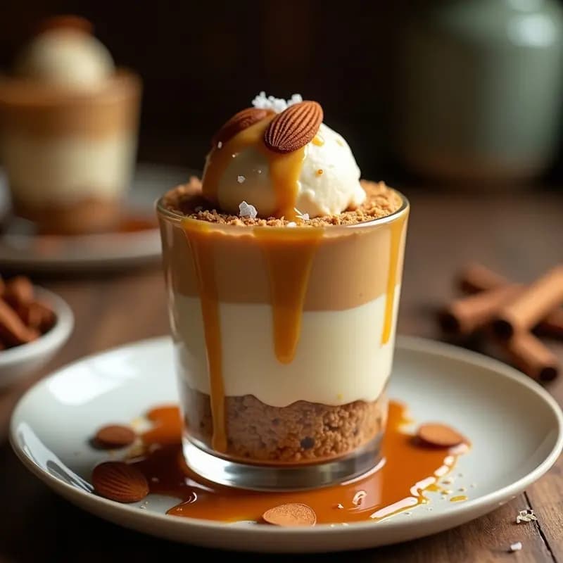 Biscoff de Especias con Helado de Vainilla y Caramelo: Postre Belga Irresistible en 15 Minutos