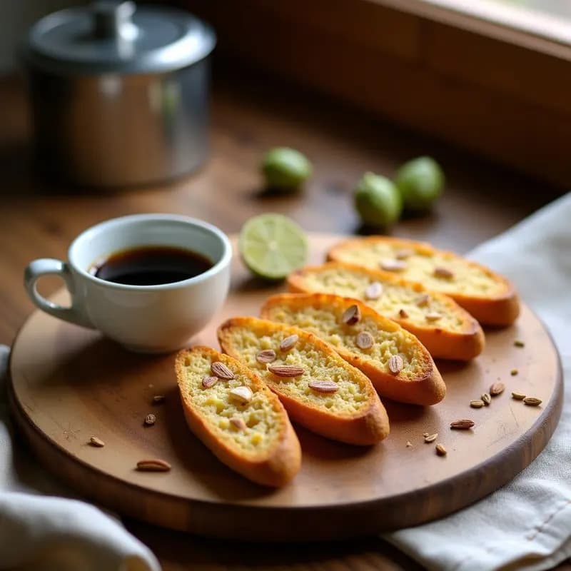 Biscotti de Almendra y Cardamomo: Postre Italiano Sin Azúcar y Crujiente para el Café