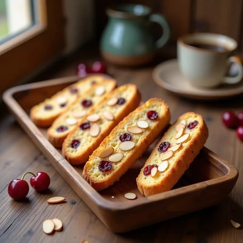 Biscotti de Almendra y Cerezas Secas: Postre Italiano Crujiente y Sin Gluten
