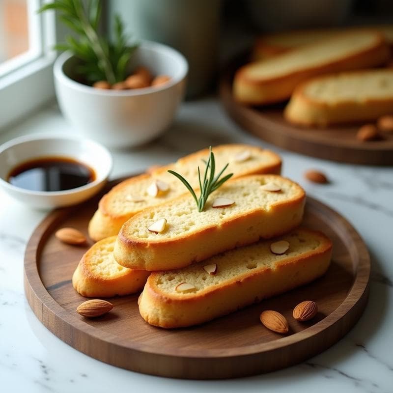 Biscotti de Almendra y Romero con Vinagre Balsámico: Aperitivo Italiano Keto y Crujiente