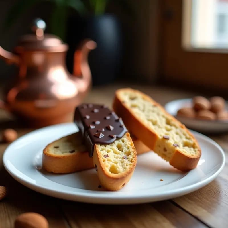 Biscotti Italiano de Almendras y Chocolate Negro: Postre Crujiente Sin Lactosa