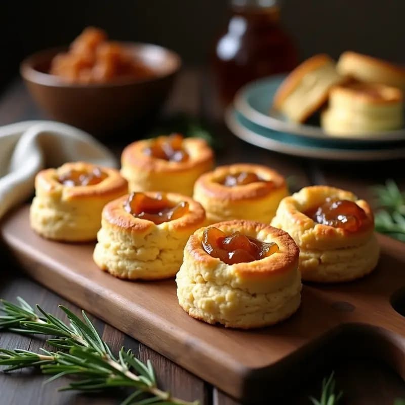 Biscuits Británicos de Queso Cheddar y Cebolla Caramelizada: Receta Sin Gluten en Airfryer