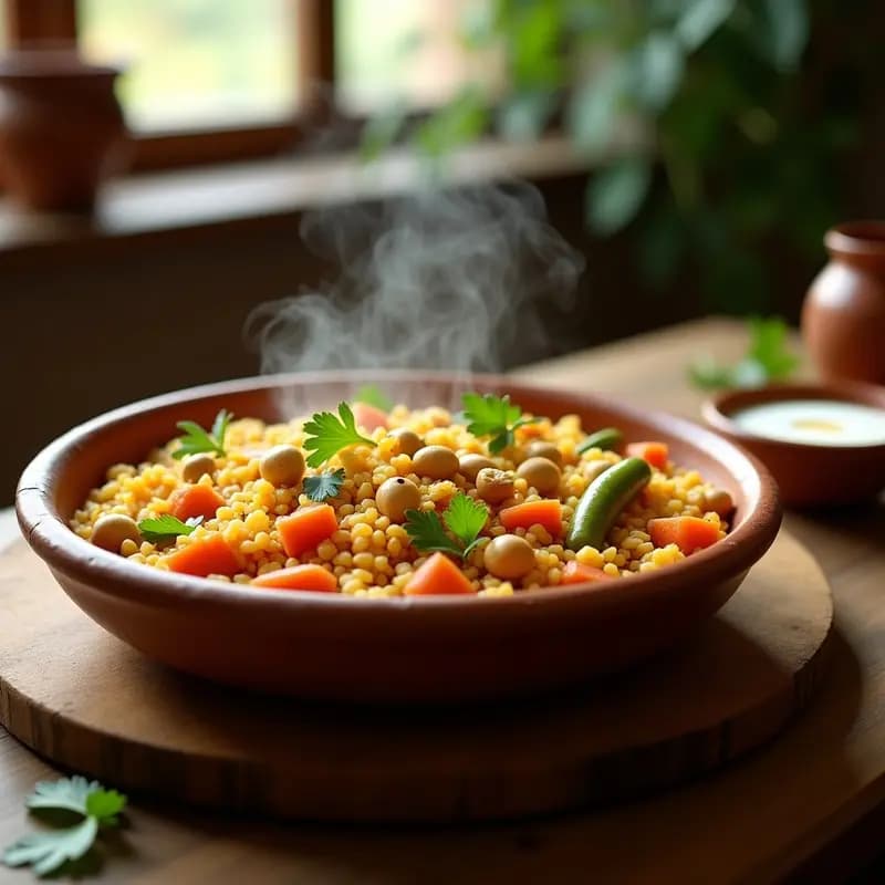 Bisi Bele Bath con Arroz, Lentejas y Especias: Receta India Vegetariana y Reconfortante