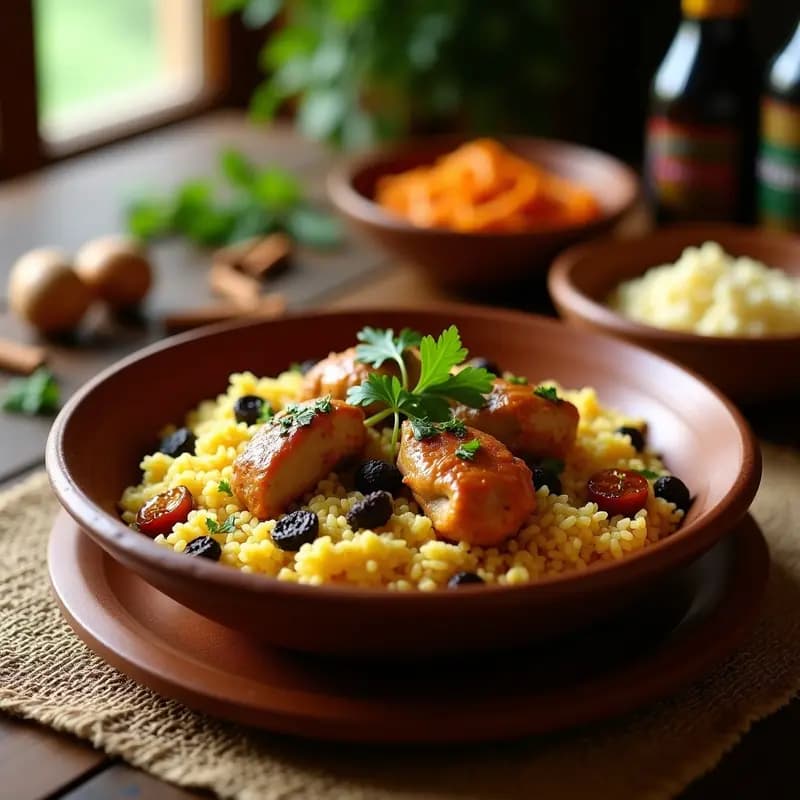 Bisman de Pollo y Arroz con Especias Marroquíes: Receta en Olla Lenta para 6 Personas