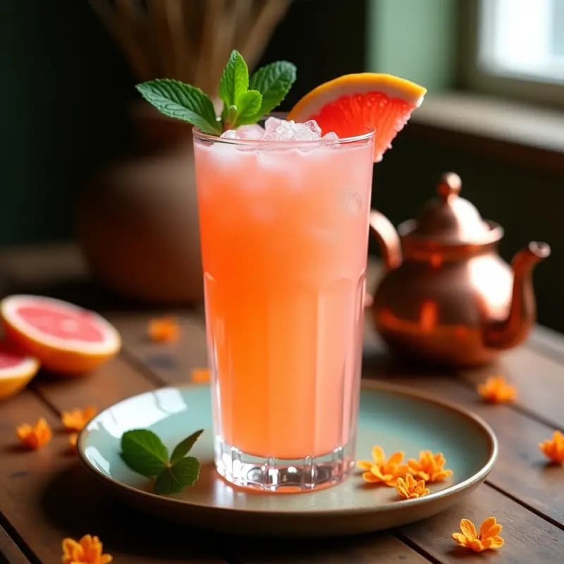 Bisme de Pomelo y Jengibre: Bebida Marroquí Refrescante y Desintoxicante con Agua de Rosas