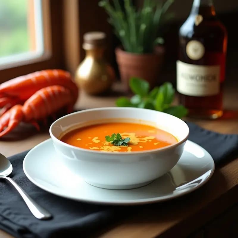 Bisque de Bogavante con Toque de Cognac: Receta Francesa de Lujo en 30 Minutos