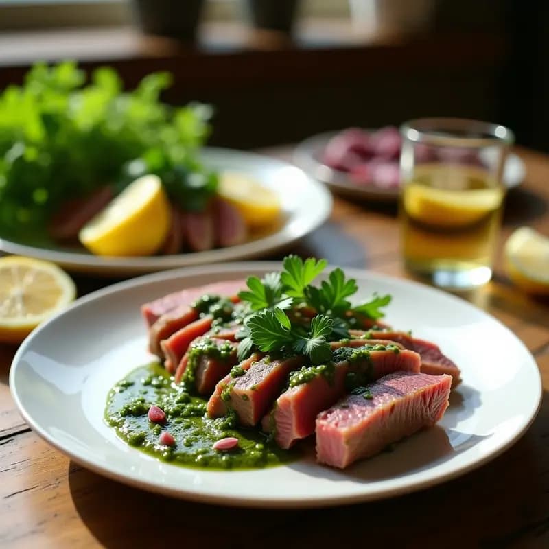 Bistec de Lomo con Chimichurri de Cilantro y Limón: Receta Argentina para Tupper