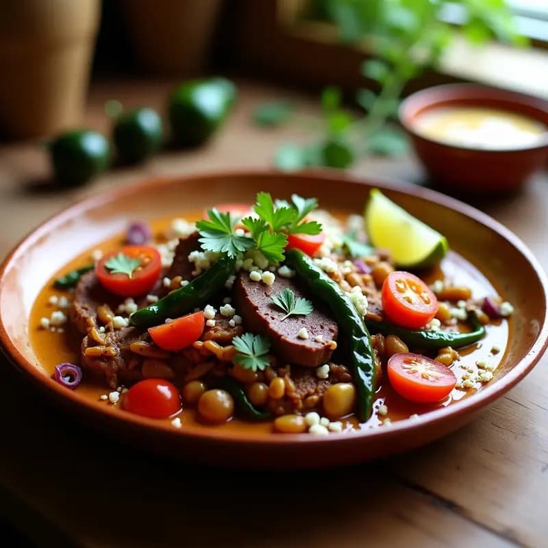 Bístec a la Mexicana con Rajas y Crema: Receta casera con Chile Poblano y Cebolla