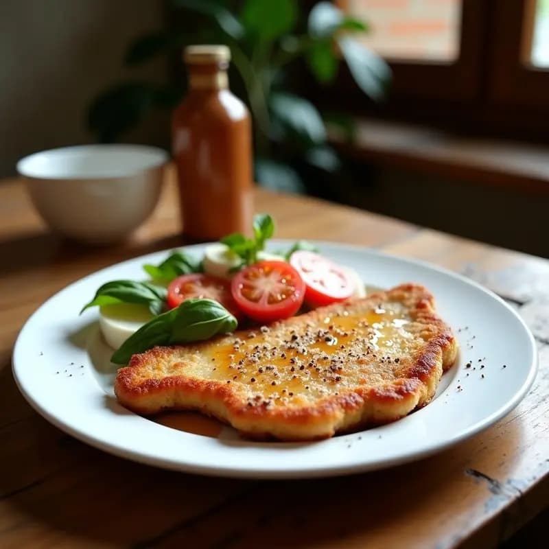 Bistec a la Milanesa con Ensalada Caprese: Receta Italiana Clásica