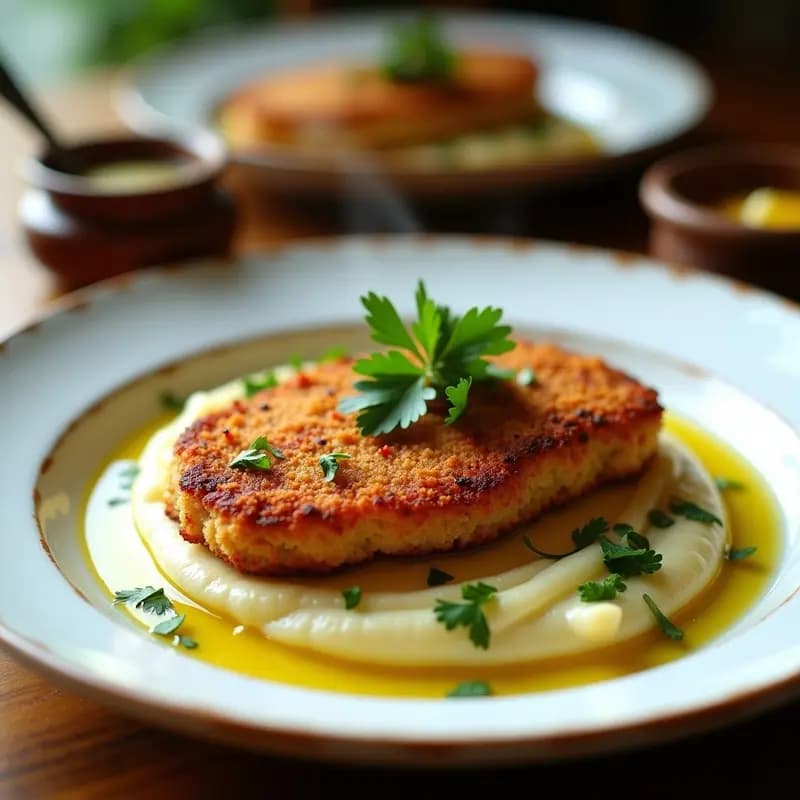 Bistec a la Milanesa con Puré de Coliflor: Receta Argentina Keto y Sin Harina