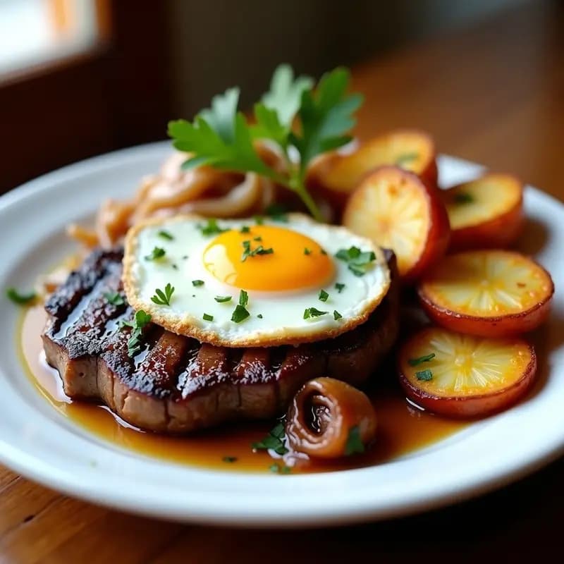 Bistec a lo Pobre Chileno con Papa y Cebolla Caramelizada: Receta en 30 Minutos