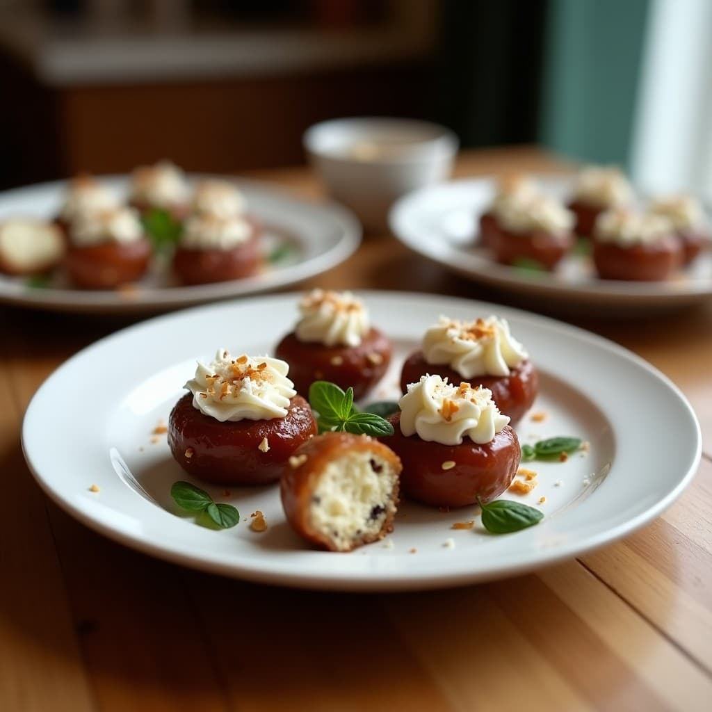 Bites de Dátiles Rellenos de Queso de Almendras y Coco: Aperitivo Vegano Sin Azúcar