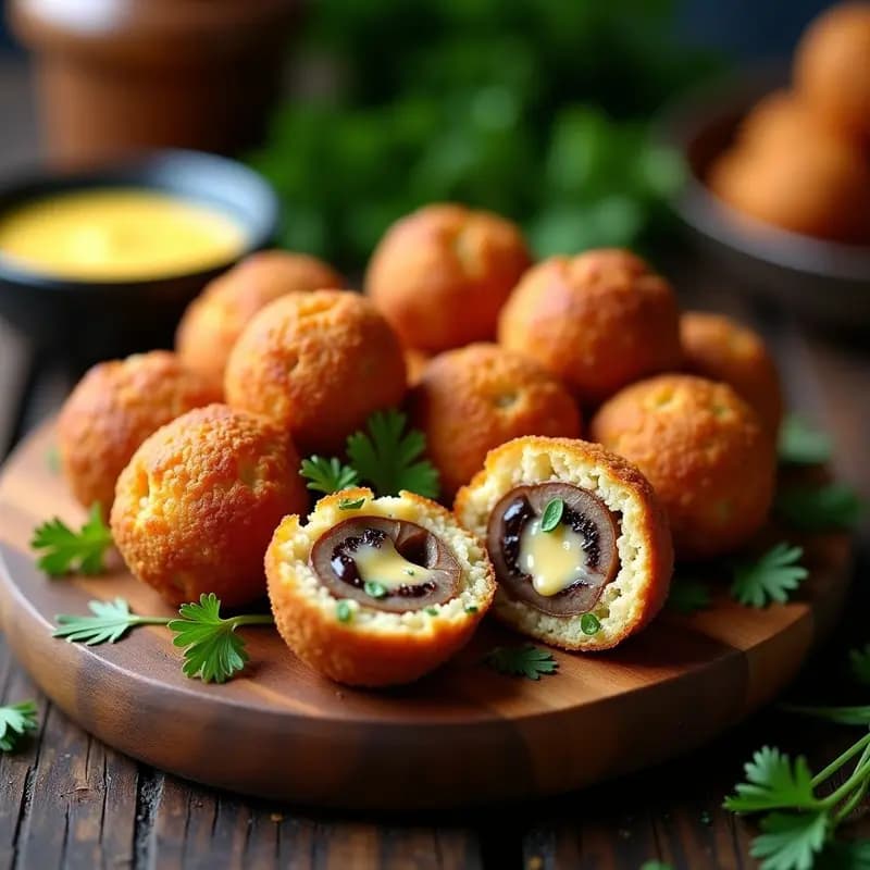 Bitterballen Holandeses con Relleno de Champiñones y Queso Gouda: Aperitivo Crujiente en Airfryer