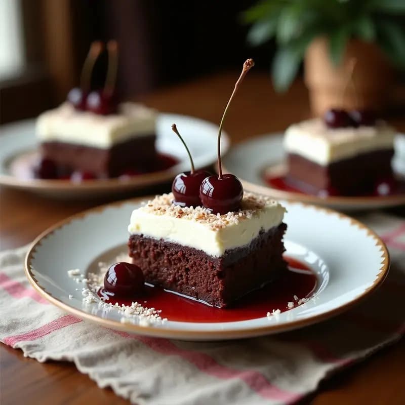 Black Forest Vegano: Postre Alemán con Base de Chocolate, Cerezas y Crema de Coco