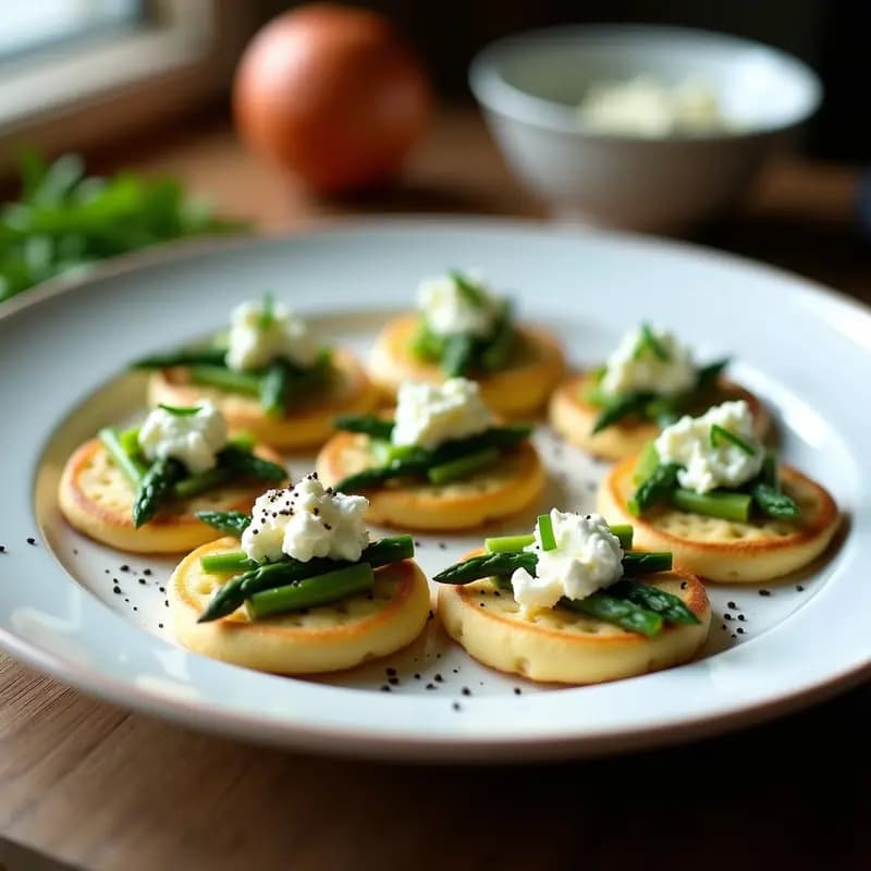 Blinux de Espárragos y Queso de Cabra: Entrante Francés Keto y Sin Horno