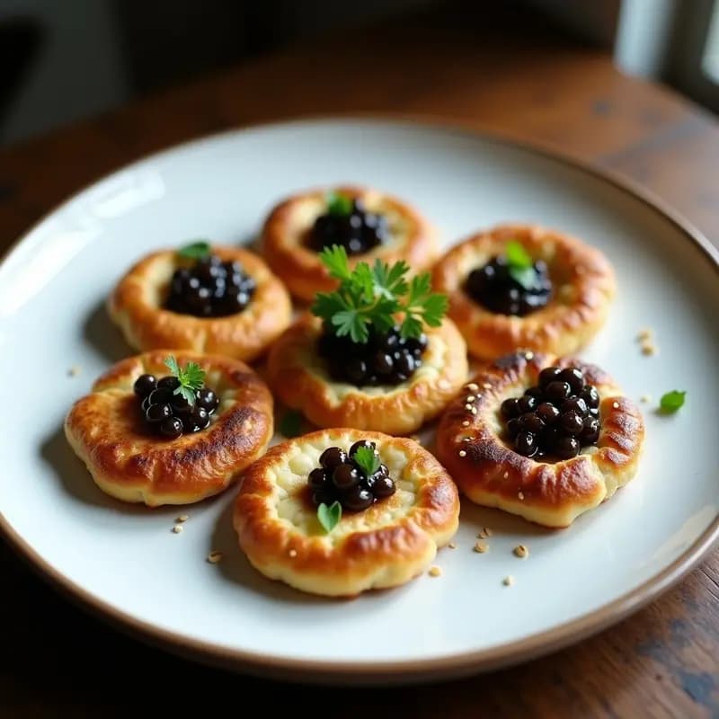 B Kamen (Tortitas Rusas): Receta Tradicional con Caviar de Berenjena