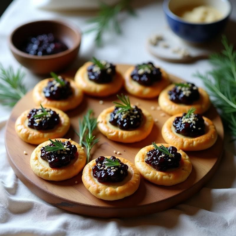 Blinis de Almendra y Linaza con Caviar de Berenjena: Receta Rusa Keto y Sin Gluten