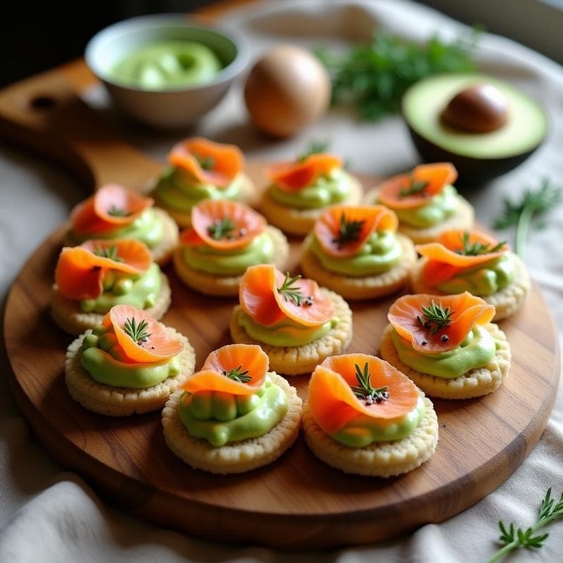 Blinis de Alpiste con Crema de Aguacate y Salmón Ahumado: Aperitivo Ruso Sin Gluten