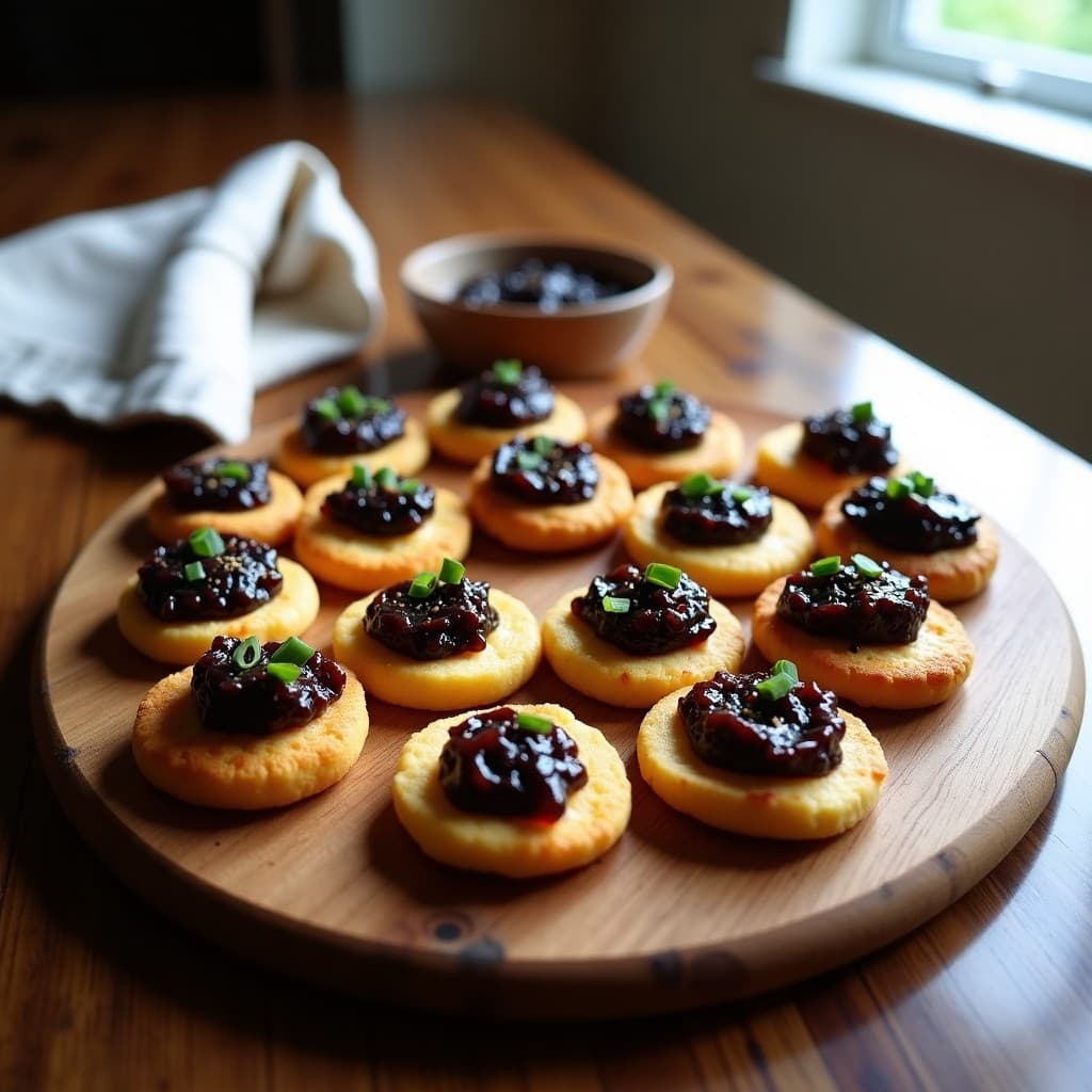 Blinis de Harina de Altramuz y Caviar de Berenjena: Aperitivo Ransés Sin Gluten