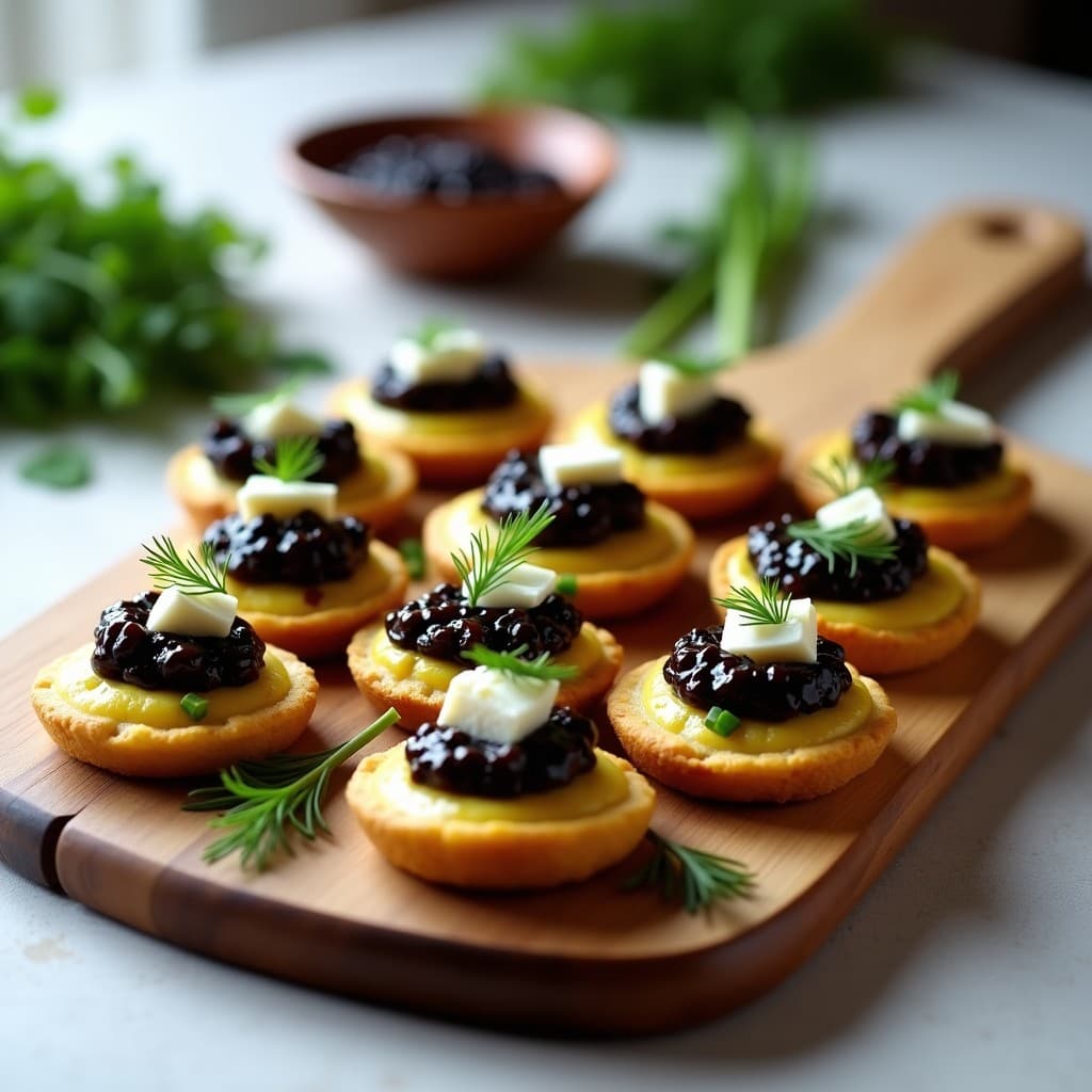 Blinis de Calabacín y Queso Feta con Caviar de Berenjena: Aperitivo Ruso en Airfryer