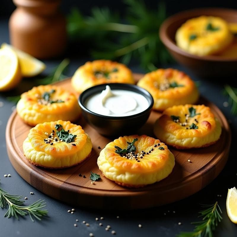 Blinis de Espinaca y Queso de Cúrcuma: Aperitivo Ruso Vegano en Airfryer