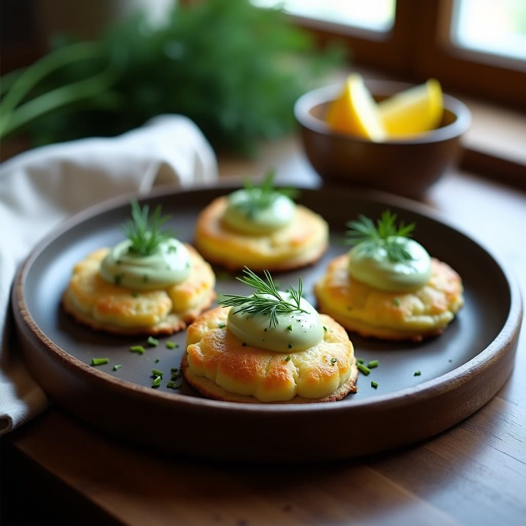 Blinis de Espinacas y Bacalao con Crema de Eneldo: Receta Rusa en Thermomix