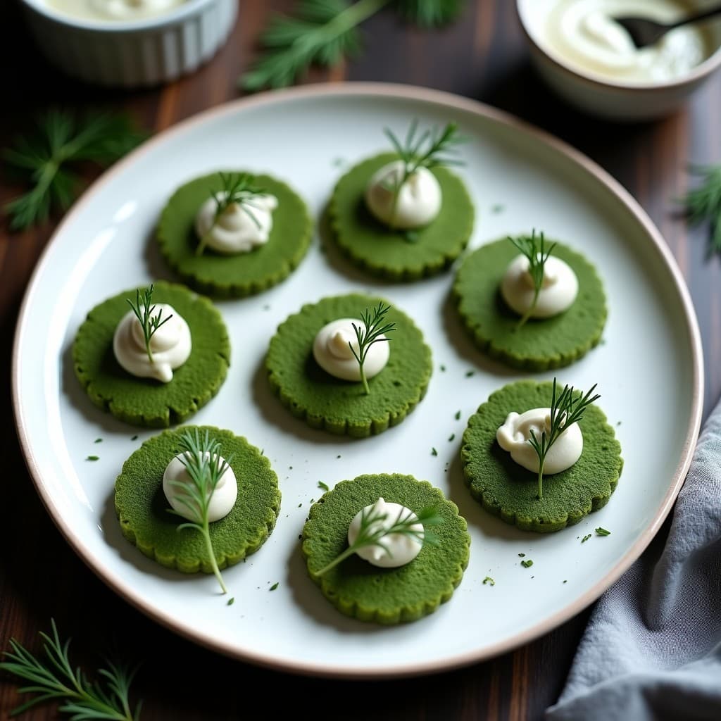Blinis de Alga Espirulina con Crema de Anchoas: Aperitivo Ruso Alto en Omega-3