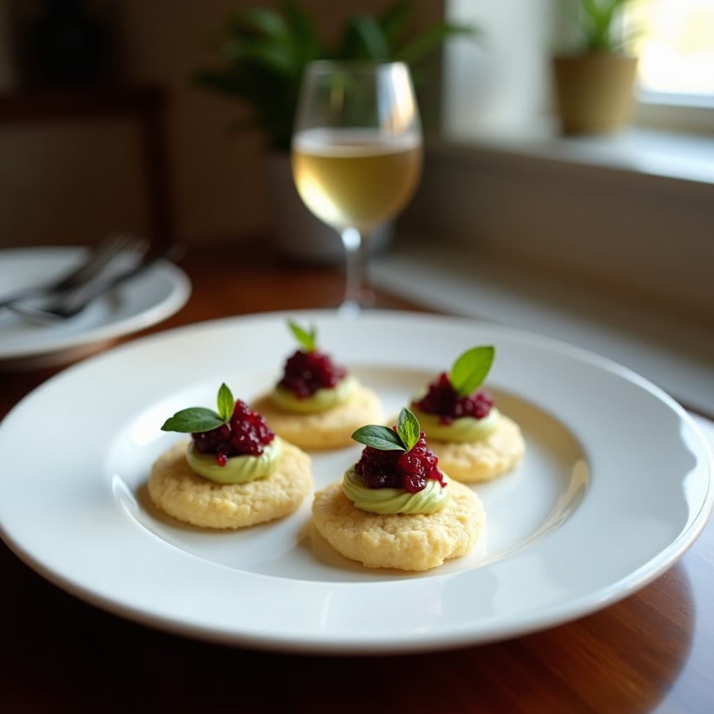 Blinis de Harina de Coco con Caviar de remolacha y Crema de Aguacate: Aperitivo Ruso Sin Carbohidratos