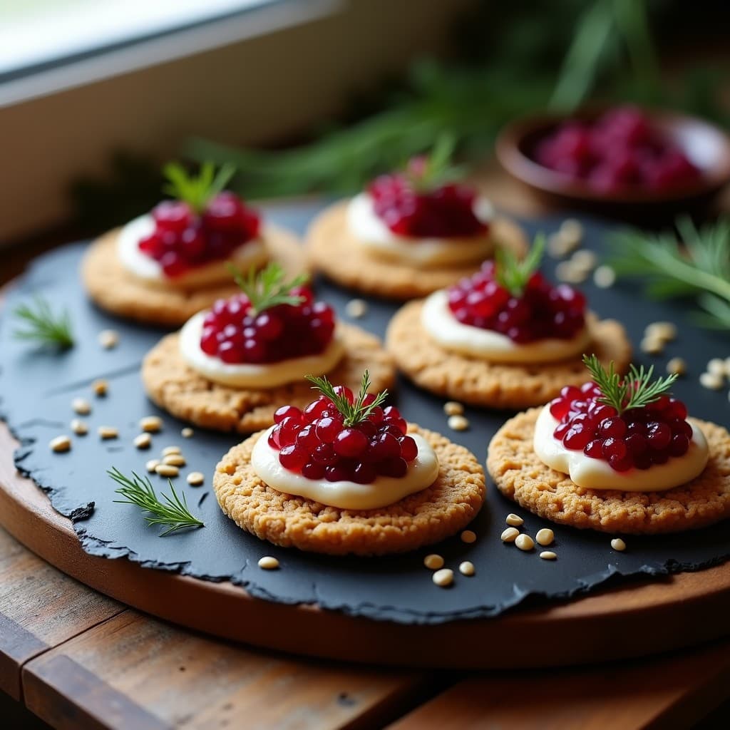 Blinis de Quinoa y Semillas de Lino con Caviar de Remolacha: Entrante Ruso Sin Gluten