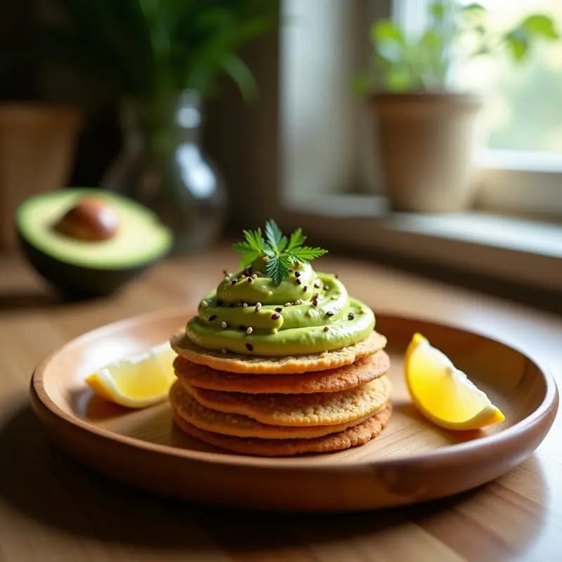 Blinis Rusos de Harina de Trigo Sarraceno con Crema de Aguacate: Aperitivo Sin Gluten