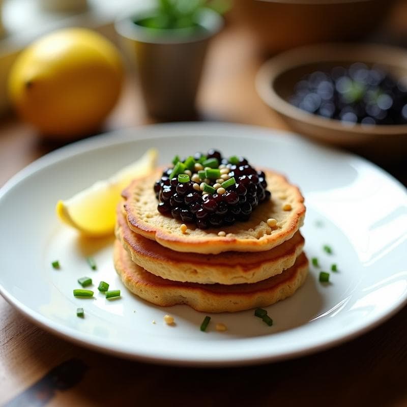 Blinis de Trigo Sarraceno con Caviar de Berenjena: Receta Rusa Sin Gluten en Airfryer