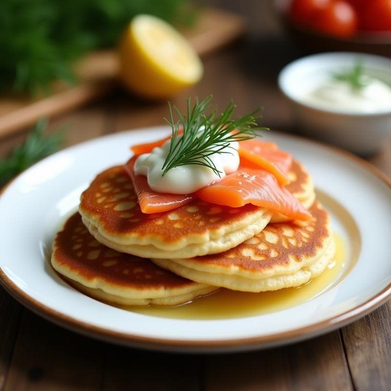 Bвоздушные Блины с Творогом и Лососем: Receta Rusa de Panqueques con Salmón Ahumado