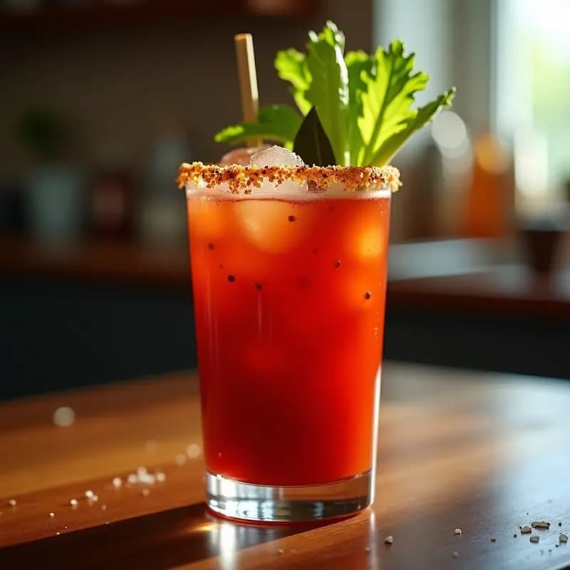 Bloody Mary con Vodka, Tomate y Especias: Cóctel Americano Clásico con Toque Picante