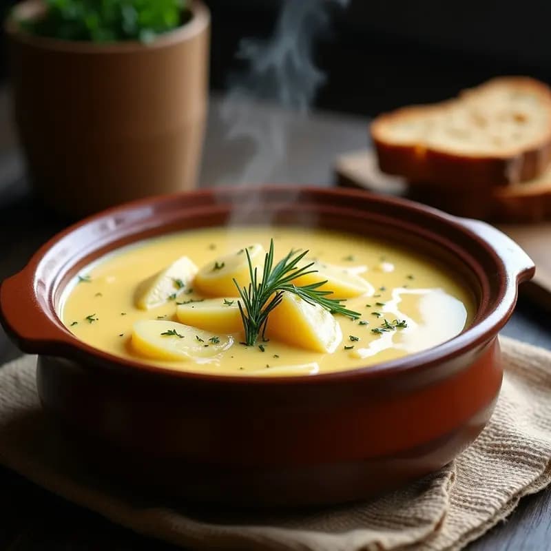 B lortok de Queso Bryndza y Patatas: Receta Eslovaca de Sopa Espesa y Reconfortante