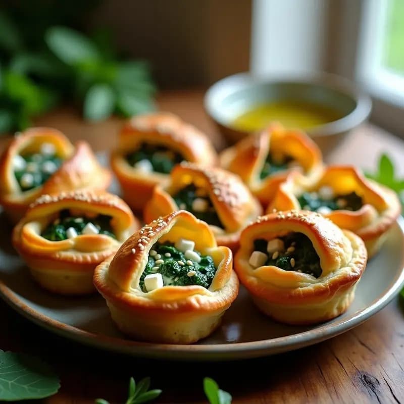 Bnoj de Espinacas y Queso Feta con Hojaldre Sin Gluten: Receta Turca en Formato Individual