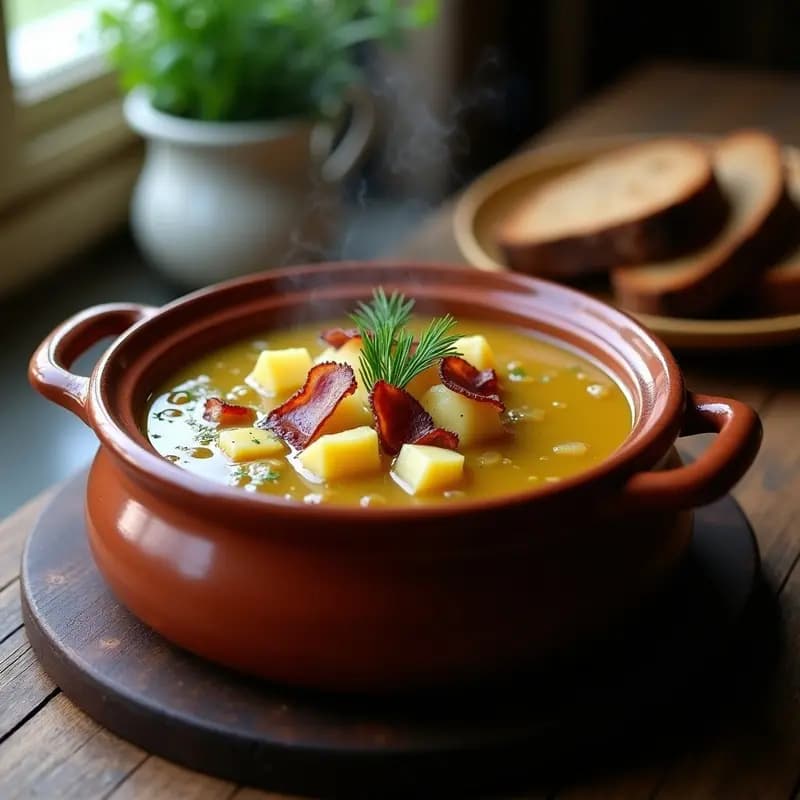 Bółbar Czesc con Col Fermentada y Patatas: Receta Polaca de Sopa Caliente y Reconfortante