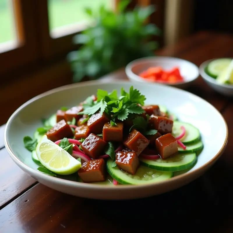 Bò Lúc Lắc con Ternera Salteada y Ensalada de Pepino: Receta Vietnamita con Toque Picante