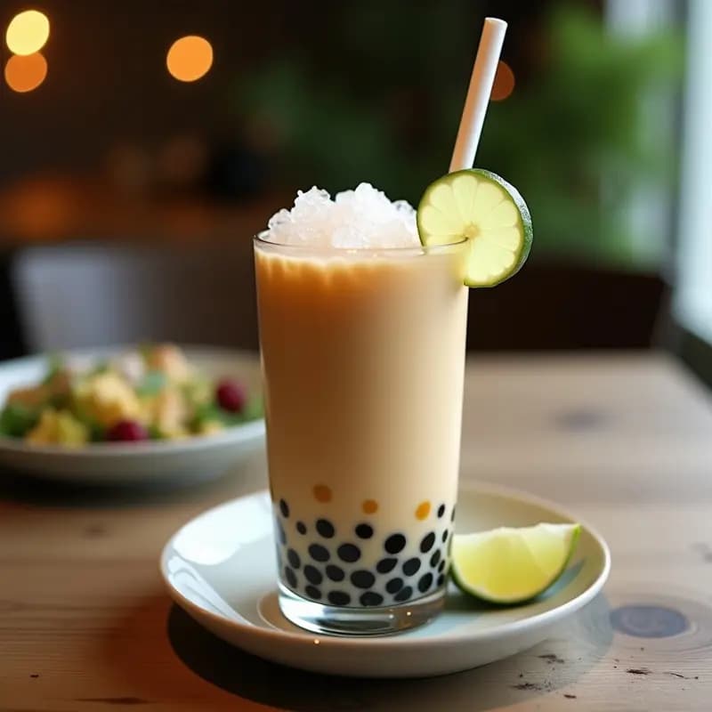 BObba Milk Tea Casero con Tapioca y Leche de Avena: Bebida Taiwánesa Vegana y Refrescante