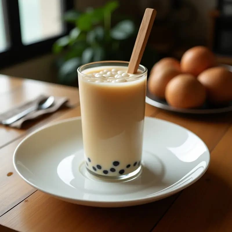 Boba Milk Tea de Taro y Coco: Bebida Taiwaneesa Sin Azúcar con Perlas de Tapioca