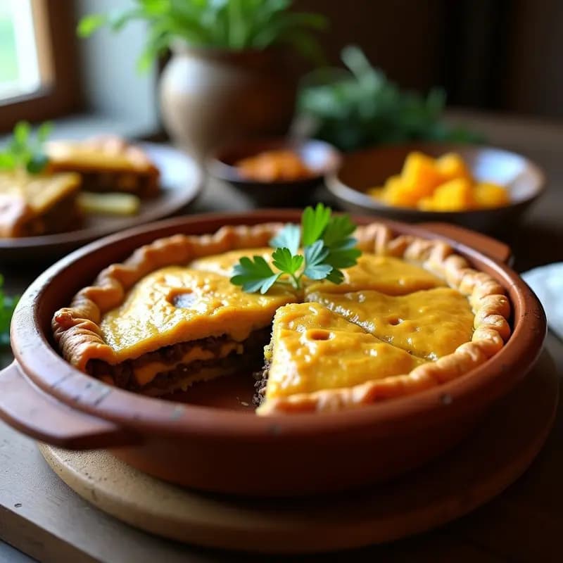 Bobbotee Sudafricano: Pastel de Carne con Curry y Hojas de Plátano