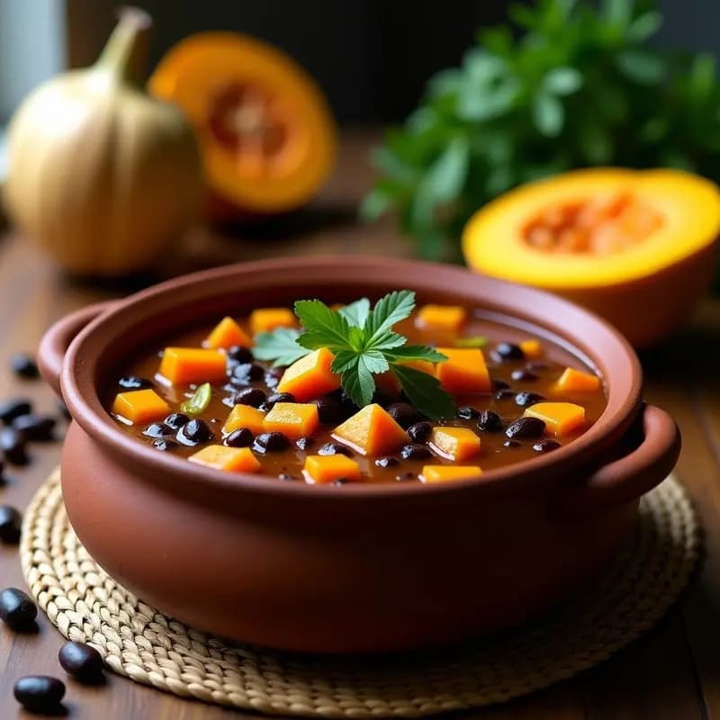 Boberibó de Habichuelas Negras con Calabaza: Sopa Puerto Riqueña Vegana y Reconfortante