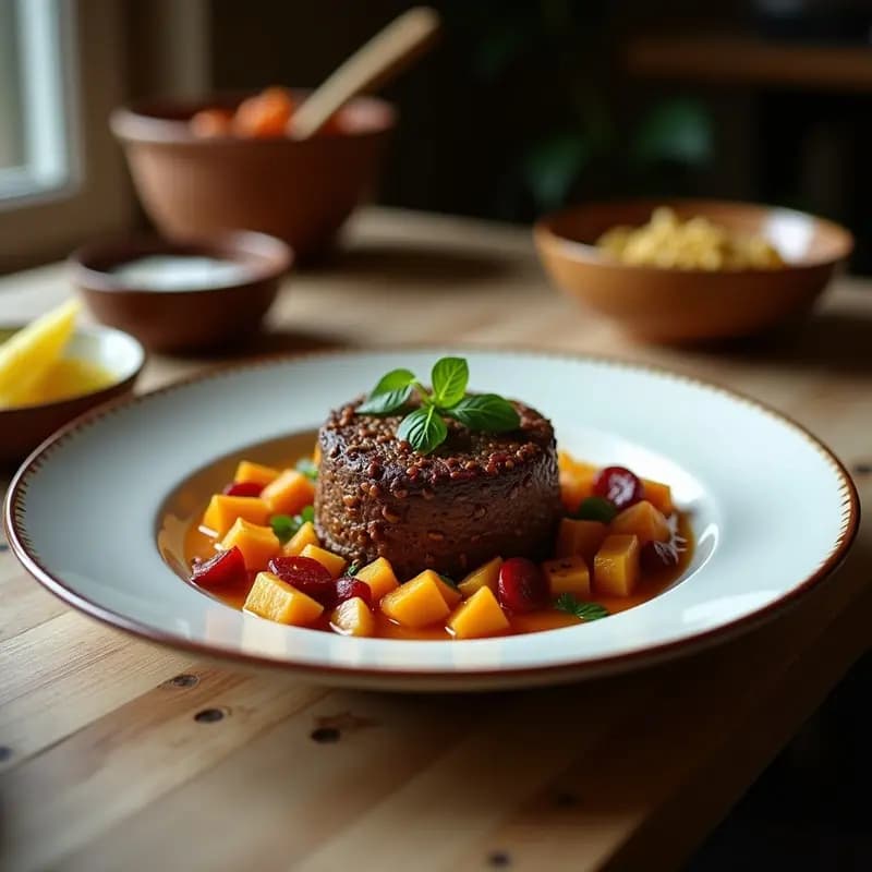 Bobotie Sudafricana con Carne de Cordero y Frutas Secas: Receta al Horno Sin Lácteos