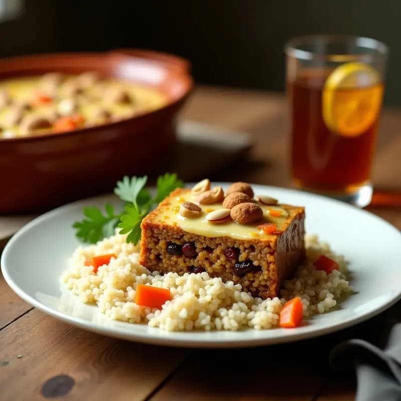Bobotie Sudafricano de Lentejas y Frutos Secos: Receta Vegana con Toque Dulce
