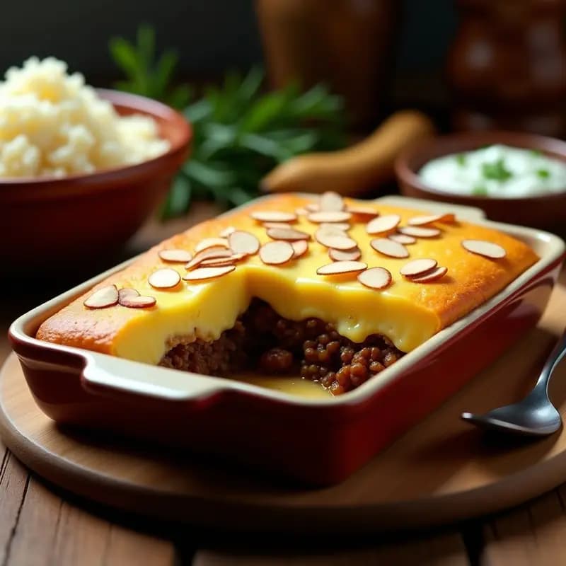Bobotie Sudafricana con Carne Picada y Curry: Receta Tradicional con Huevo y Leche