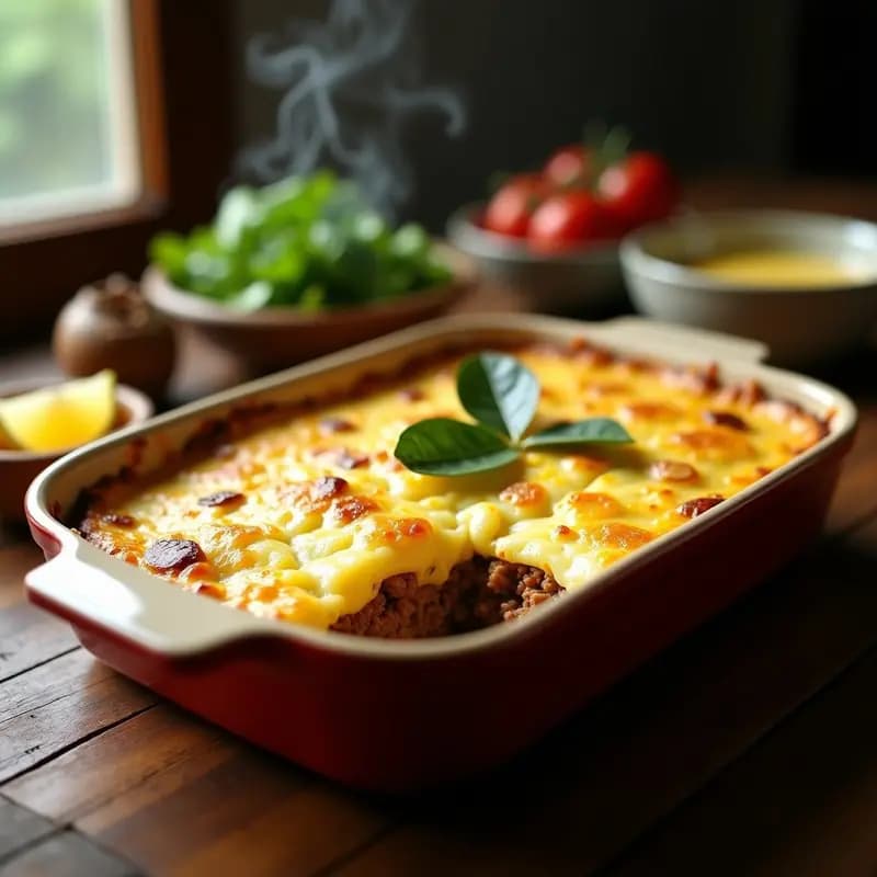 Bobotie Sudafricano con Carne Picada y Curry: Receta al Horno con Topping de Huevo
