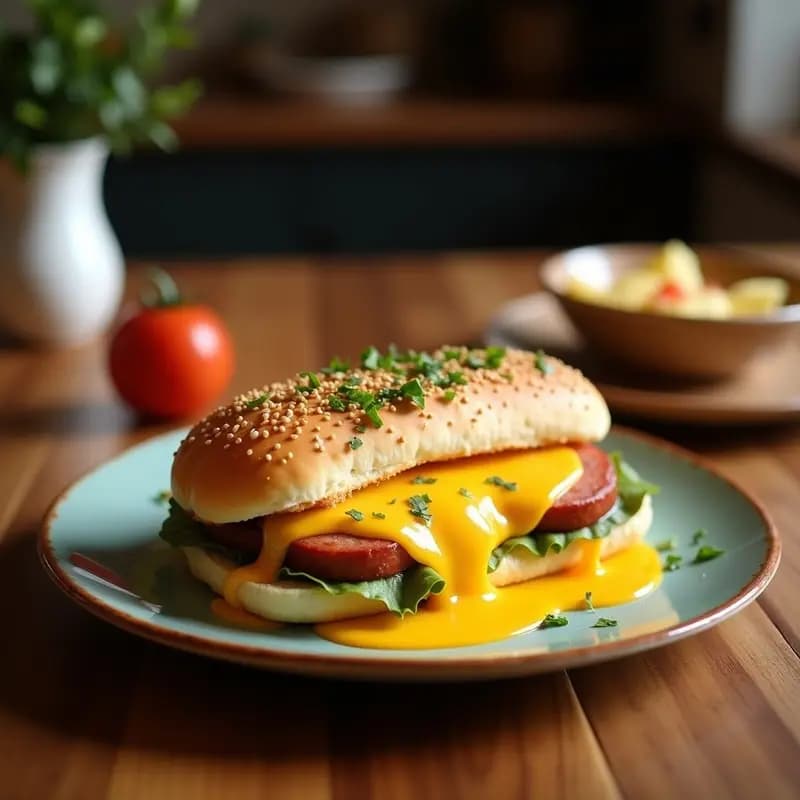 Bocadillo Gigante de Chorizo, Queso Fundido y Huevo: Receta Fácil para Comer como un Rey